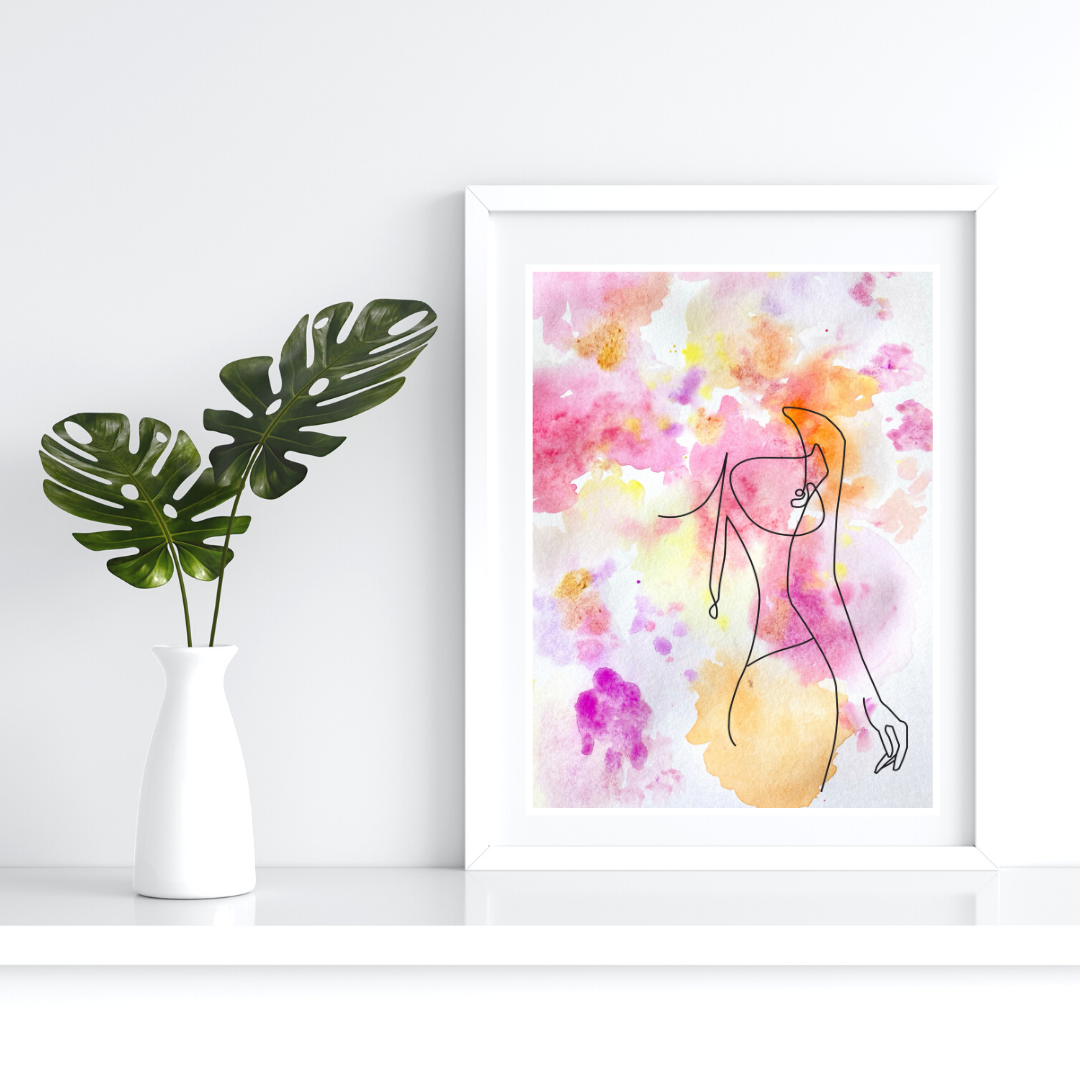 Body Line Watercolour Framed Print