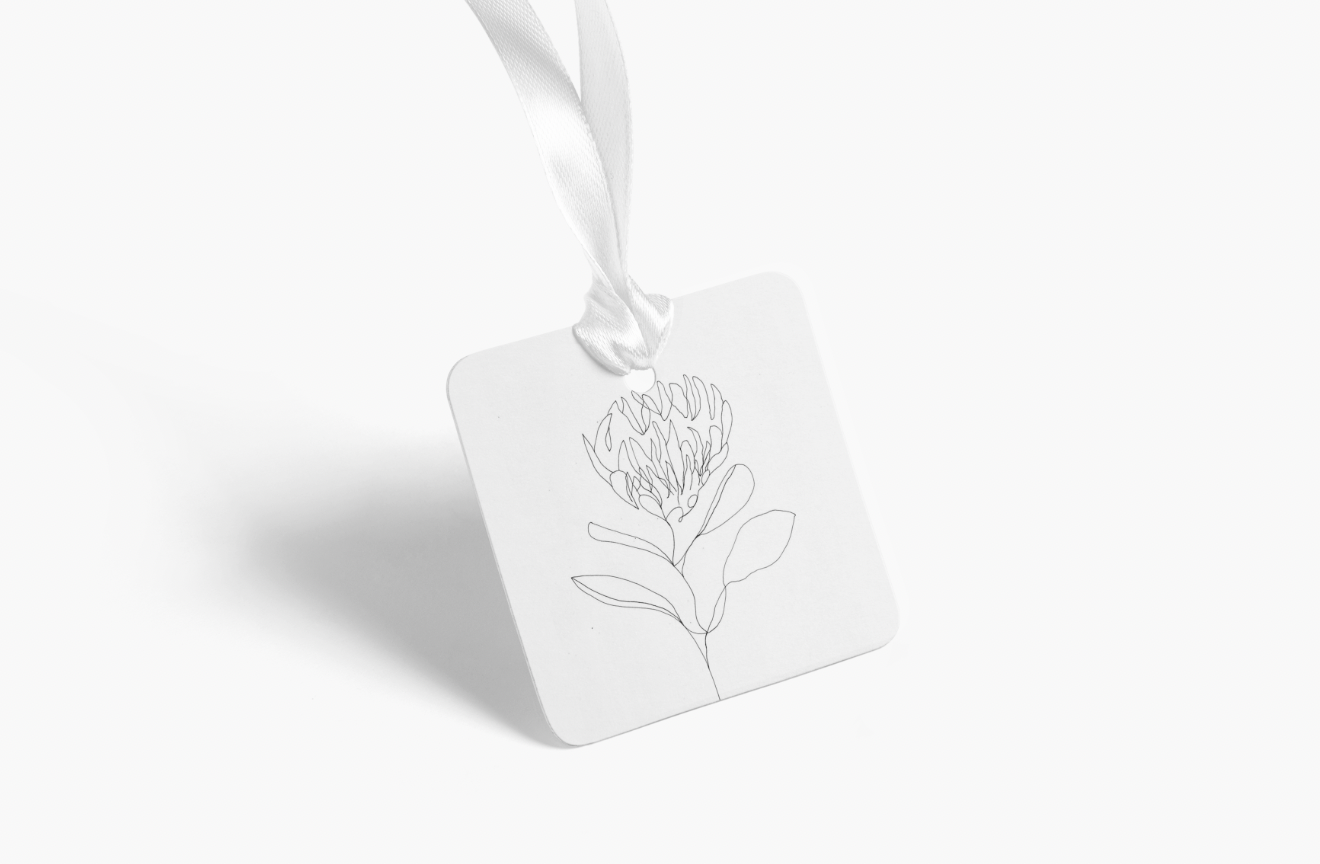 Flower Line Gift Tag